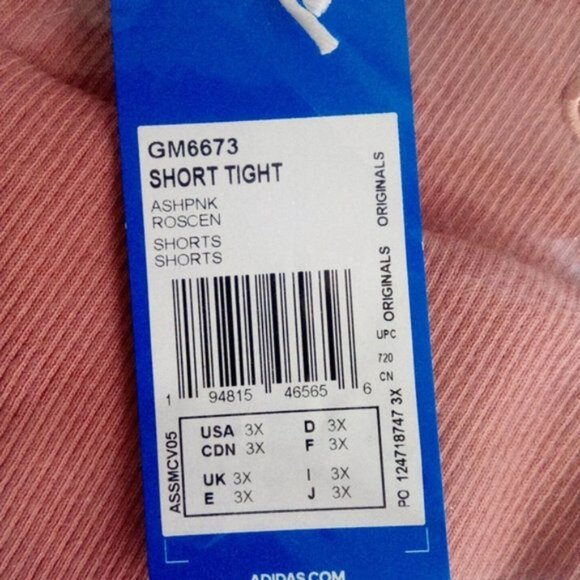 New Adidas Ash Pink Plus Size Ribbed Bicycle Short Tights Women's Size US 3X - Picture 11 of 15